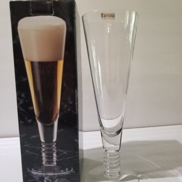 Abbott Collection Beer Pilsner Glass 12 oz Tarnow Poland Mouth Blown Set Of 3 - Picture 2 of 11